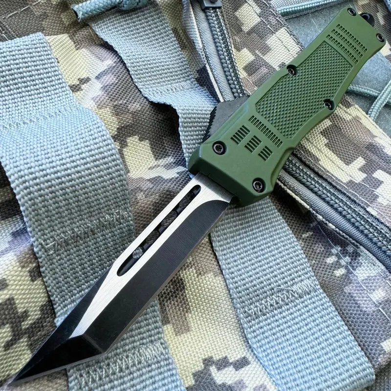 Green Phantom Tanto Otf Knife – Sleek Automatic Tactical Blade 1