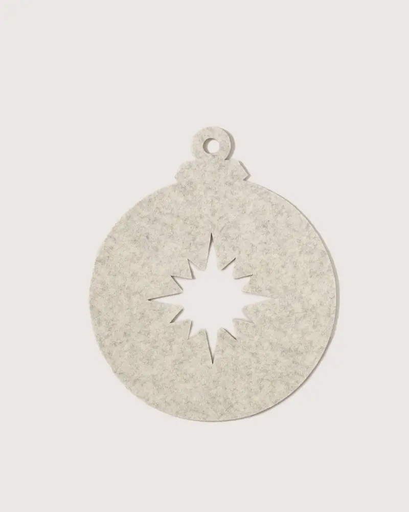 Heather White Wool Felt Trivet For Hot Dishes 1