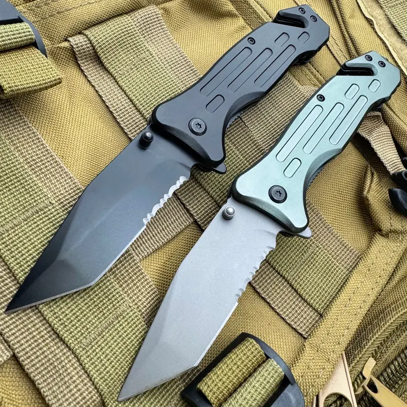 Heavy-Duty Survival Knife – Tanto Blade With Spring-Assisted Opening 1