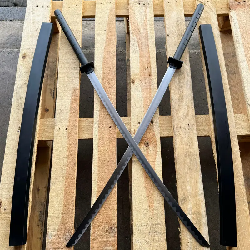 Japanese Twin Katana Set – Pair Of Steel Samurai Swords With Backstrap Carry System 1