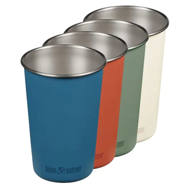 Klean Kanteen Stainless Steel Tumbler Set – 4-Pack, 16Oz, Partake Design 1