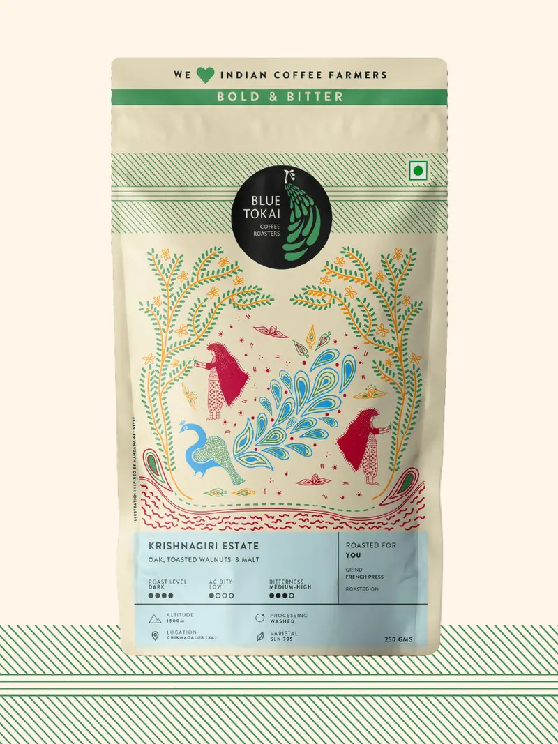 Krishnagiri Estate Freshly Roasted Whole Bean Coffee 1