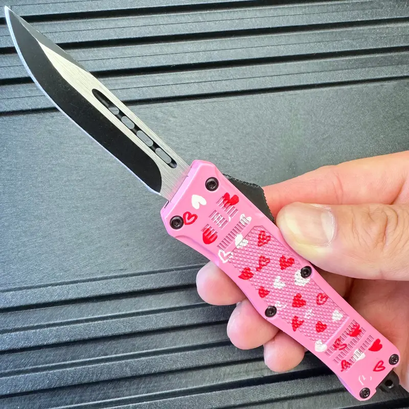 Ladies’ Heart-Love Phantom Otf Knife With Tanto Blade 1