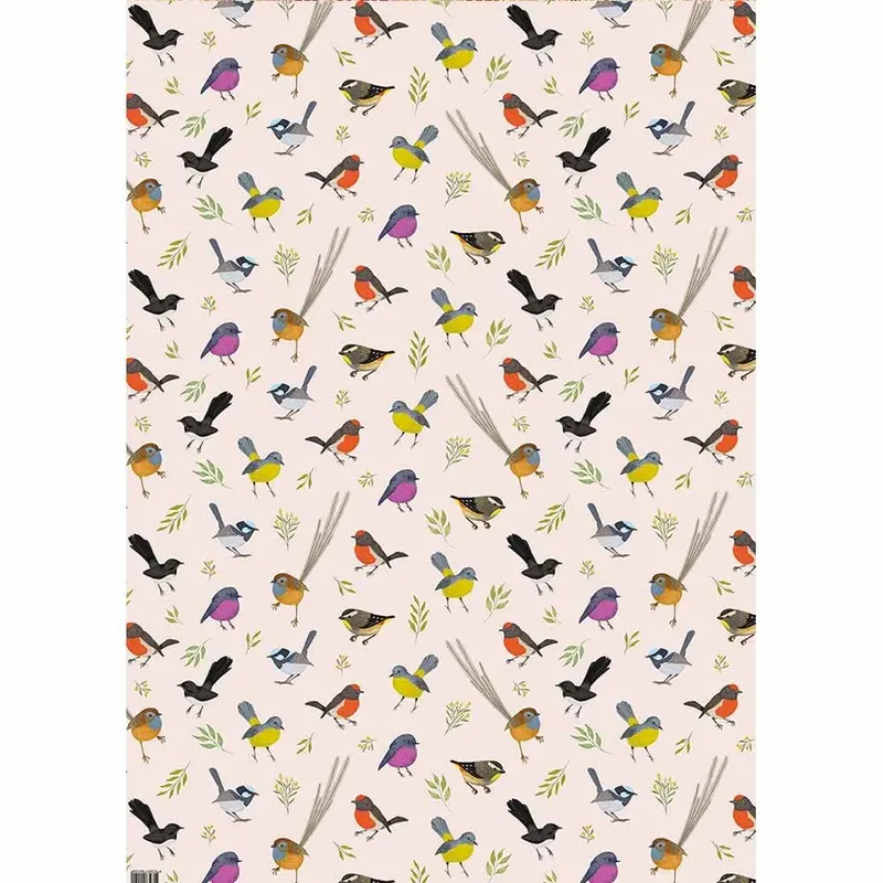 Little Birdies Pattern Wrapping Paper – Earth Greetings Eco Wrap 1