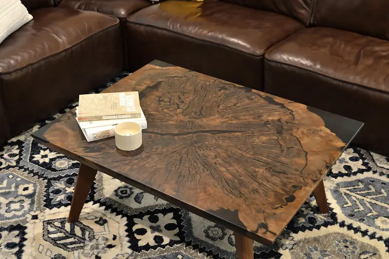 Live-Edge Walnut Epoxy Coffee Table – In Stock & Ready To Ship 1