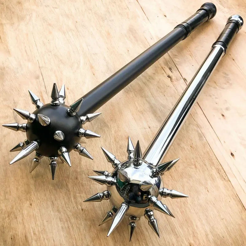 Medieval Spiked Ball Mace And Morning Star Set – Black-Finished Combat Replicas 1