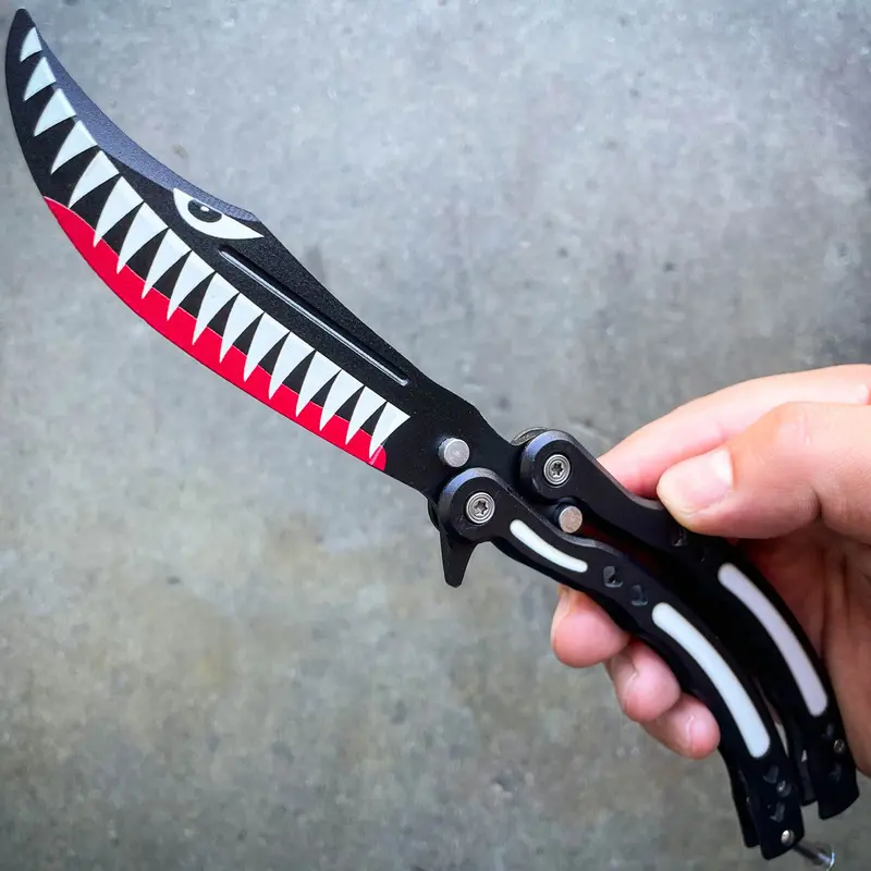 Military-Style Shark Balisong Training Butterfly Knife 1