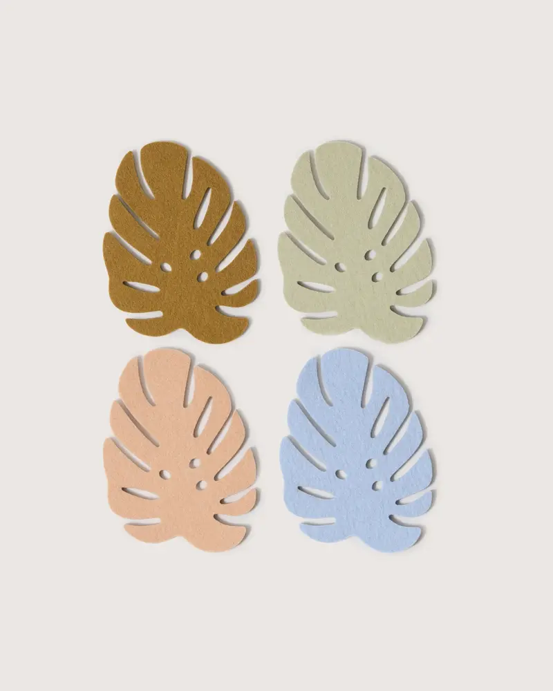 Monstera Leaf-Themed Beer Coasters | Tropical Style 1