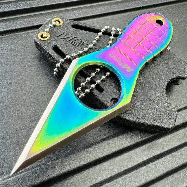 Mtech Rainbow-Colored Tactical Neck Knife 1