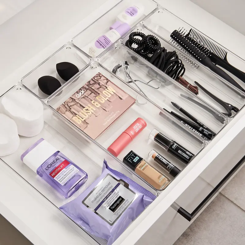 Multi-Compartment Bathroom Drawer Organizer Set 1