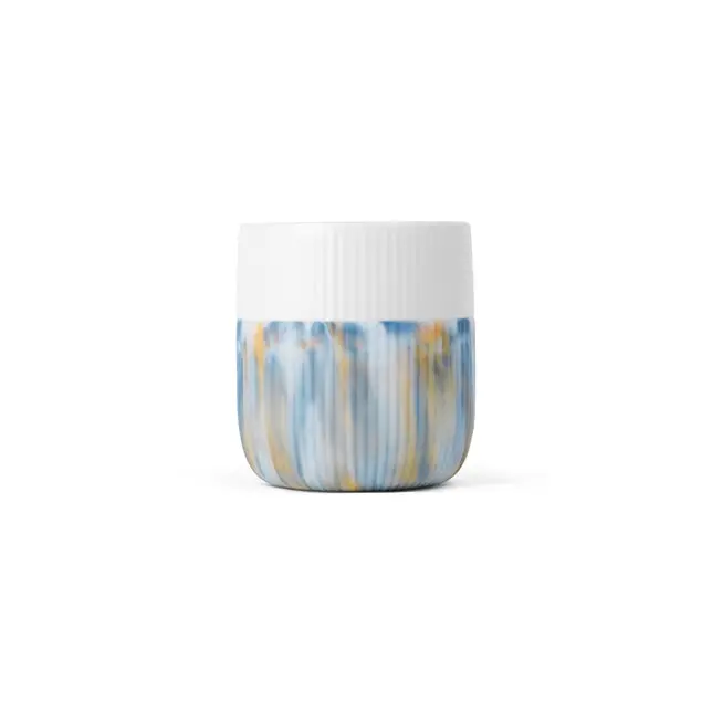 Ocean Mist Marble Fluted Contrast Mug – Hand-Glazed 1