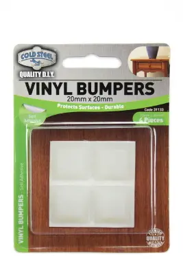 Opaque Vinyl Buffer Pads – 19Mm X 6Mm Square Mounting Pads (4-Pack) 1