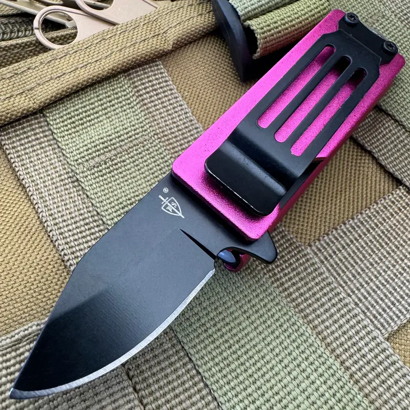 Pink Lighter Carrier With Quick-Deploy Folding Knife – Everyday Carry Multi-Tool 1