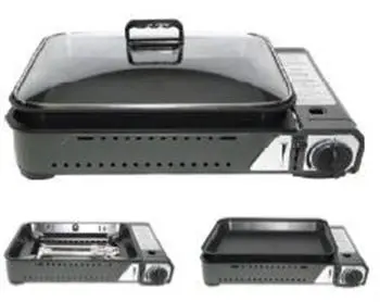 Portable Butane Grill Stove – Includes Cooking Pan And Tempered Glass Lid 1