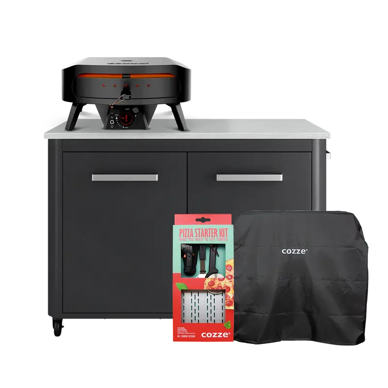 Premium Rotating Pizza Oven Bundle With Large Table, Protective Cover & Starter Kit 1