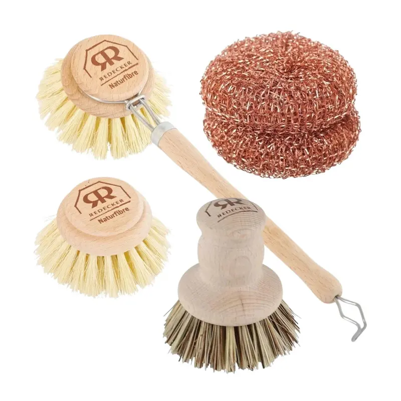 Redecker Natural Broom & Brush Kitchen Sink Care Bundle 1