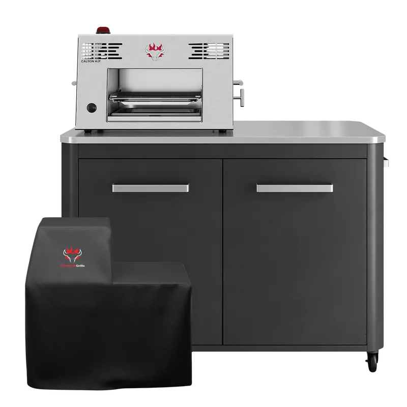 Schwank Grill Paired With Large Modern Grill Table And Protective Cover 1