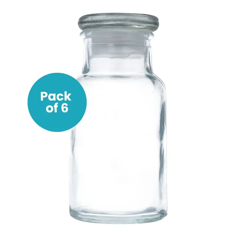 Set Of 6 Clear 275Ml Glass Apothecary Bottles 1