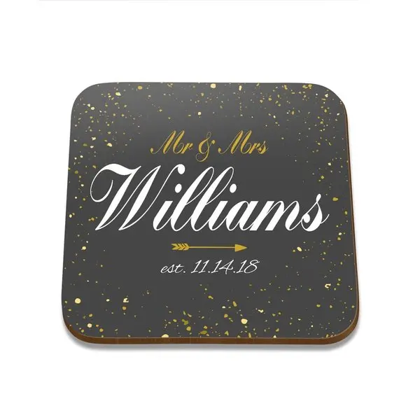 Set Of Four Sparkling Square Drink Coasters 1
