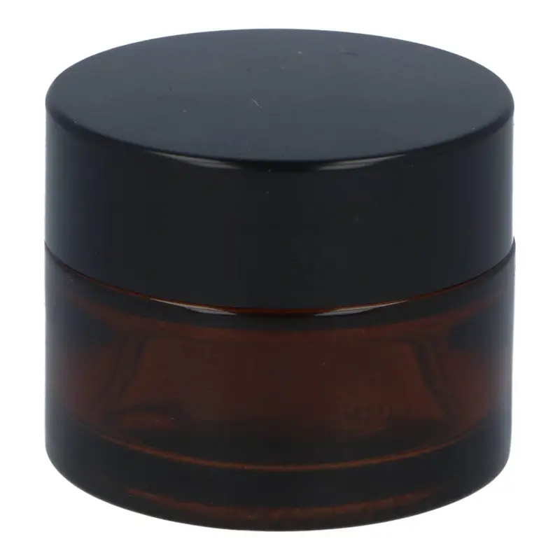 Small Amber Glass Jar With Black Lid – 15Ml Storage 1