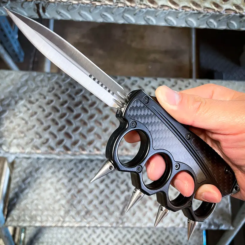 Spiked Chaos Knuckle Otf Knife – Tactical Self-Defense Tool 1
