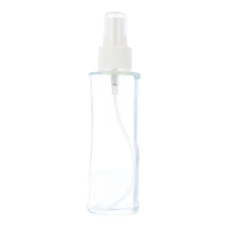 Tall 100Ml Clear Glass Spray Bottle With White Atomiser 1