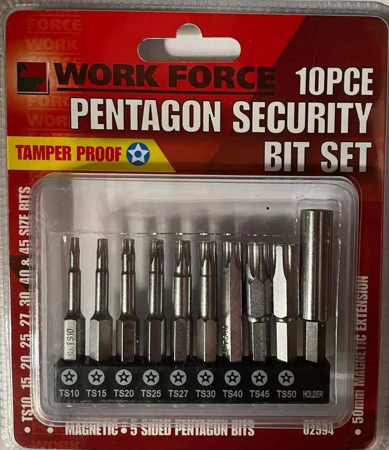 Tamperproof Pentagon Security Bit Set – 10-Piece Tamper-Resistant Kit 1