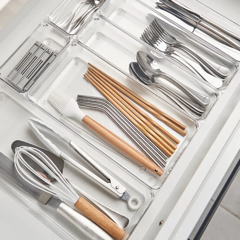 Transparent Drawer Organizer Set For Closets & Desks 1