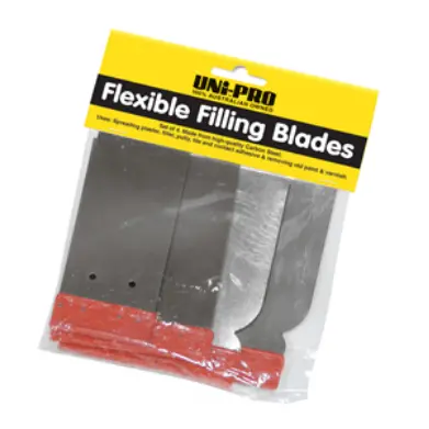 Uni-Pro Flexible Filling Blades – 4-Piece Carbon Steel Set 1