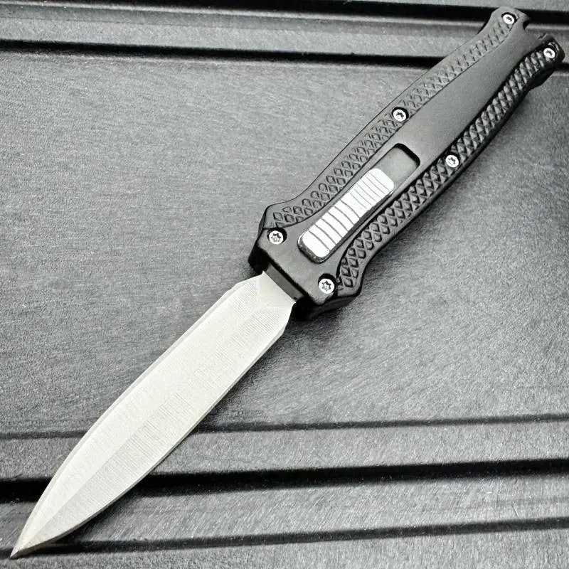 Wicked Mini Otf Automatic Knife – Black And Silver 1