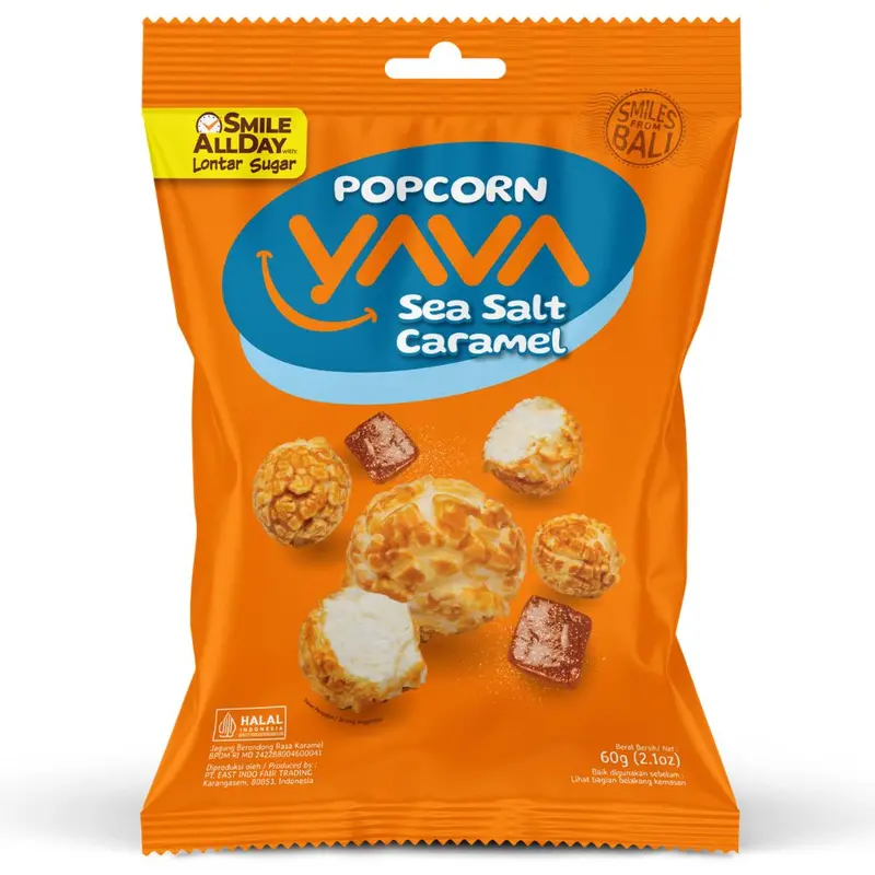 Yava Sea Salt Caramel Popcorn – 60G Gourmet Air-Popped Treat 1