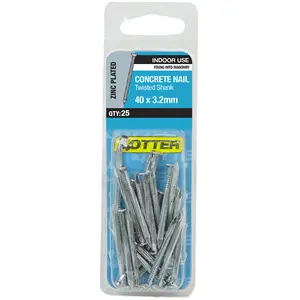Zinc-Plated Concrete Nails – 40Mm × 3.2Mm, Handy Pack 1