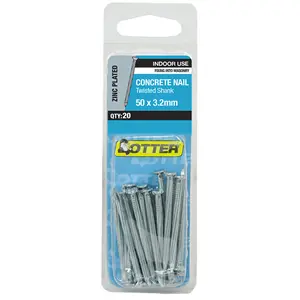 Zinc-Plated Concrete Nails – 50Mm × 3.2Mm, Handy Pack 1