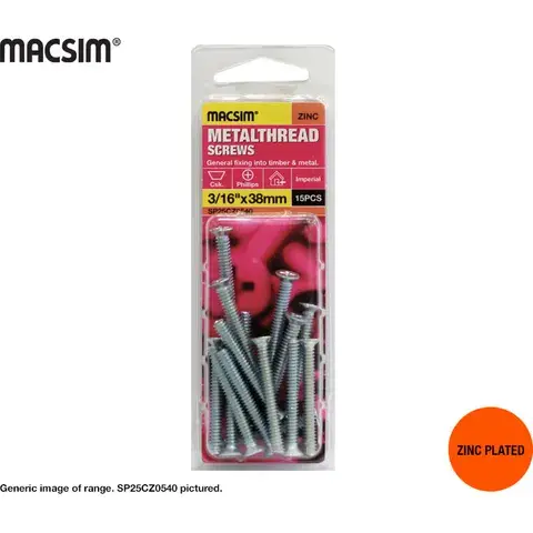 Zinc-Plated Countersunk Bolt — 5/32″ × 25Mm, 20-Pack 1