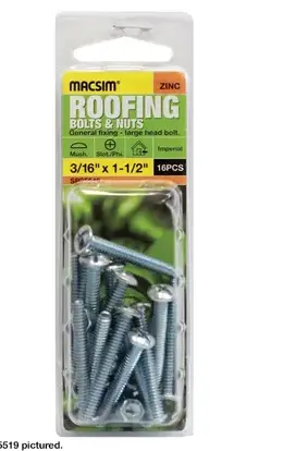 Zinc-Plated Mushroom-Head Roofing Bolts — 1/4″ × 2.5″, 8-Pack 1