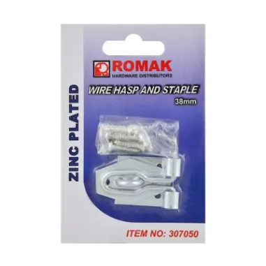 Zinc-Plated Wire-Type Hasp And Staple, 38Mm Length 1